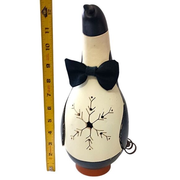 Meadowbrooke Gourd Penquin Lamp Light Handcrafted Carved Holiday Winter Vintage - Picture 2 of 16